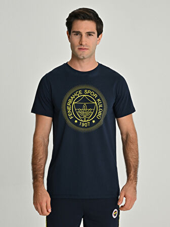 ERKEK TRIBUN TEK RENK LOGOLU TSHIRT