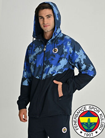 Fenerbahçe S.K. 25/26 Tribün Kamuflaj Yağmurluk Antrenman Jacket Eşofman Üstü Erkek Ceket