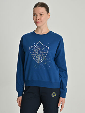 KADIN TRIBUN METALİK BASKILI SWEAT