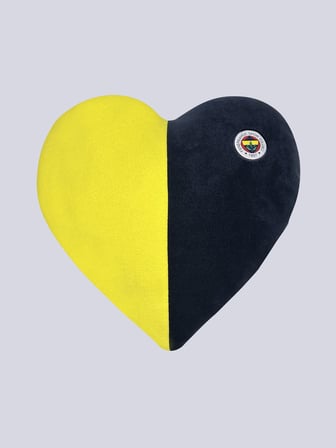 Fenerbahçe Sarı Lacivert Kalp Yastık