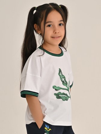 ÇOCUK TREND YEŞİL PALAMUTLU TSHIRT
