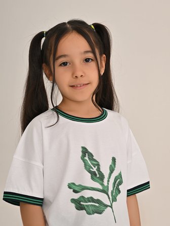 ÇOCUK TREND YEŞİL PALAMUTLU TSHIRT