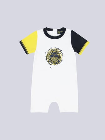 Fenerbahçe Beyaz Tek Renk Logolu Bebek Tulum