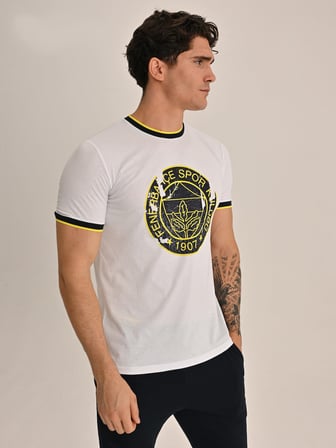 ERKEK TRIBUN TEK RENK LOGOLU TSHIRT