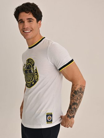 ERKEK TRIBUN TEK RENK LOGOLU TSHIRT