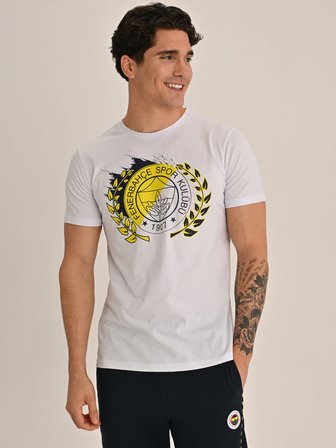 ERKEK KOLEJ BRUSH DETAYLI LOGO TSHIRT