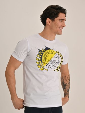ERKEK KOLEJ BRUSH DETAYLI LOGO TSHIRT