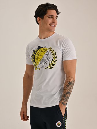 ERKEK KOLEJ BRUSH DETAYLI LOGO TSHIRT