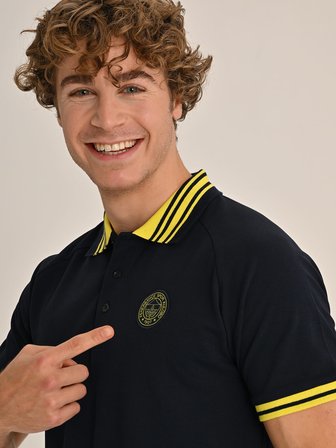 ERKEK TRIBUN TEK RENK LOGOLU POLO