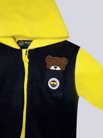 Fenerbahçe Sarı Lacivert Aplike Cepli Bebek Sweatshirt