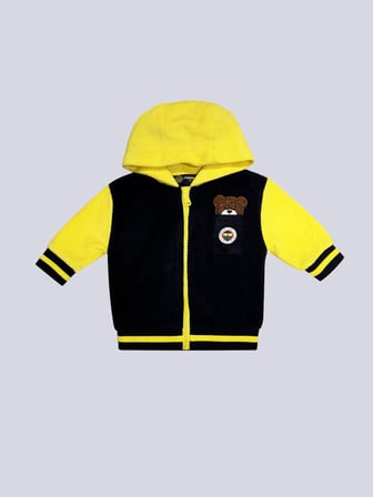 Fenerbahçe Sarı Lacivert Aplike Cepli Bebek Sweatshirt