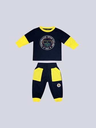 Fenerbahçe Lacivert Çizgi Logolu Bebek Takım