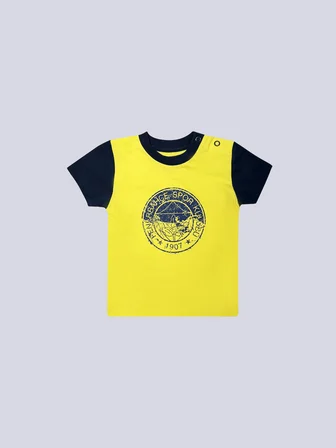 BEBEK TEK RENK LOGOLU TSHIRT