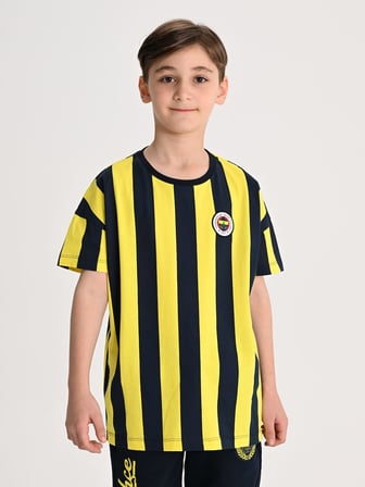Fenerbahçe Sarı Lacivert Tribün Çubuklu Çocuk Tshirt