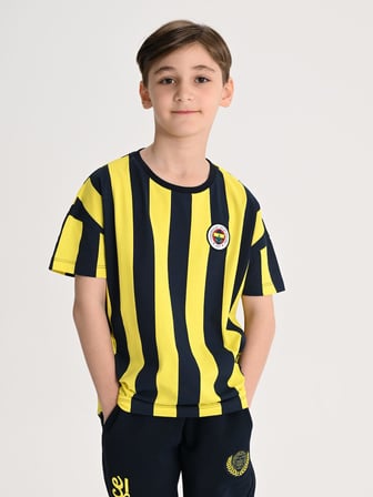 Fenerbahçe Sarı Lacivert Tribün Çubuklu Çocuk Tshirt