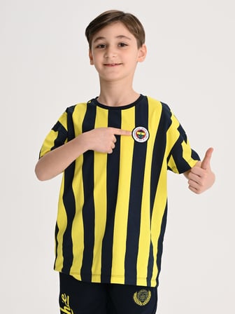 Fenerbahçe Sarı Lacivert Tribün Çubuklu Çocuk Tshirt