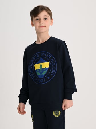 Fenerbahçe Lacivert Tribün Yüksek Armalı Çocuk Sweatshirt