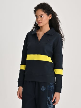 Fenerbahçe Sarı Lacivert Tribün Kadın Uzun Kollu Polo Tshirt