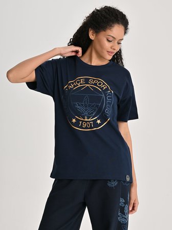 KADIN TRIBUN ALTIN LOGOLU TSHIRT
