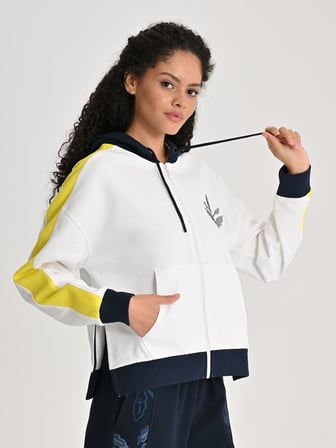 Fenerbahçe Ekru Tribün Palamutlu Kadın Oversize Sweatshirt