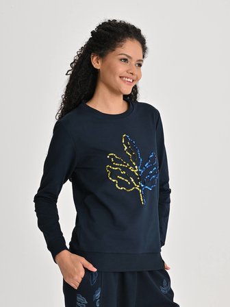 KADIN TRIBUN PAYETLİ PALAMUT SWEAT