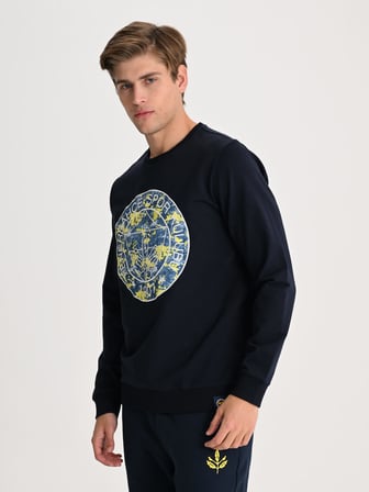 Fenerbahçe Lacivert Tribün Kamuflaj Logolu Erkek Sweatshirt