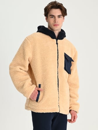 Fenerbahçe Taş Tribün Cep Detaylı Erkek Peluş Sweatshirt