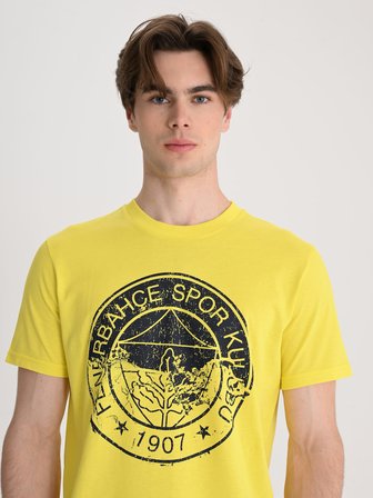 Fenerbahçe Sarı Tribün Tram Logolu Erkek Tshirt