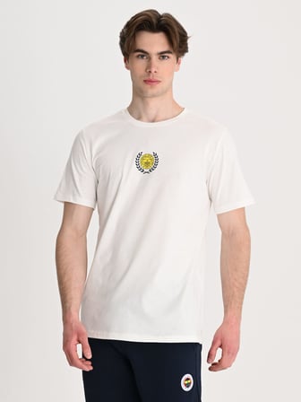 Fenerbahçe Ekru Kolej Çelenk Logolu Erkek Tshirt