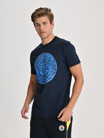Fenerbahçe Lacivert Trend Tek Renk Logolu Erkek Tshirt