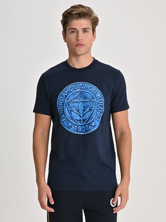 Fenerbahçe Lacivert Trend Tek Renk Logolu Erkek Tshirt