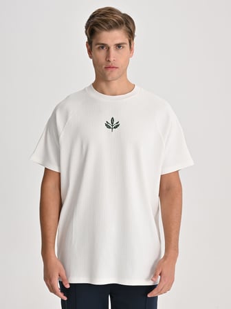 Fenerbahçe Ekru Trend Yeşil Palamutlu Erkek Oversize Tshirt