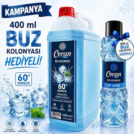 MAVİ BUZ KOLONYASI 5 LİTRE 400 ML KOLONYA HEDİYELİ