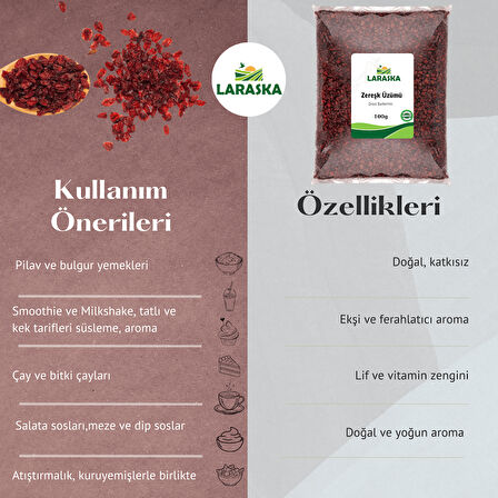 Kuru Zereşk (barberries) 100g Yeni Mahsül 1. Kalite Iran Üzümü Zereshk