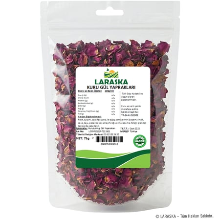 Gül Çayı Kurutulmuş Gül Yaprakları 75g - Dried Edible Rose Petals 75g