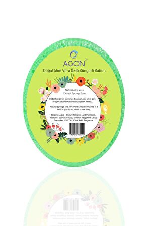 Agon Doğal El Yapımı Aloe Vera Özlü Sabunlu Vücut Duş Süngeri