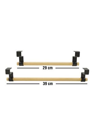 Seowood 2'li Çok Amaçlı Ahşap Askı