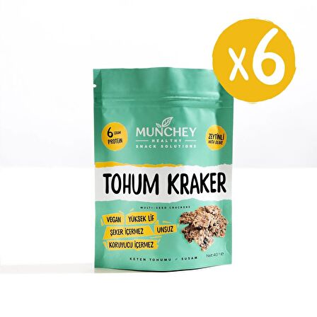 Munchey 6'lı Zeytinli Tohum Kraker 40 gr