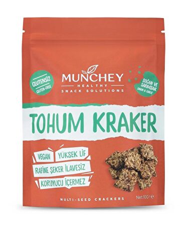 Munchey Büyük Boy Soğan ve Sarımsaklı Tohum Kraker 100 gr