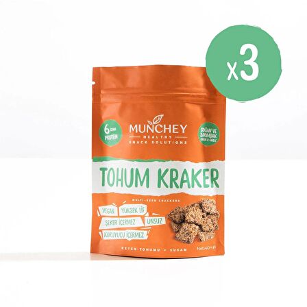 Munchey 3'lü Soğan ve Sarımsaklı Tohum Kraker 40 gr