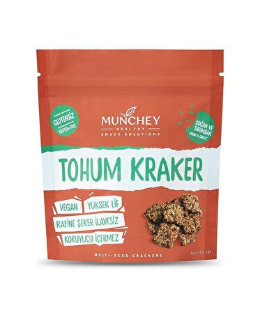 Munchey Soğan ve Sarımsaklı Tohum Kraker 40g