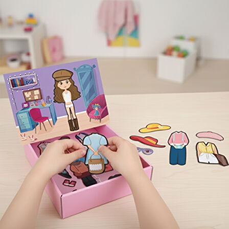 MAGNETLİ MİNİ FASHİONİSTA MODA KUTU OYUNU
