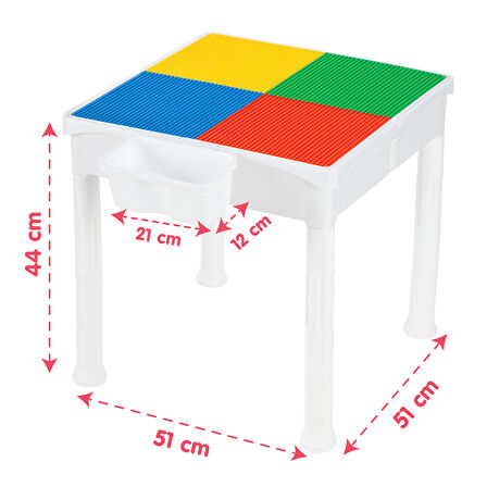 LegoClassic Uyumlu 2 Sandalyeli 250 Parça blok Ve 2 Adet Mini Figürlü Mega Aktivite Seti