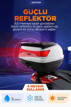 WG41 PREMIUM ARKA ÇANTA 41 LİTRE BEYAZ + KARBON DİZLİK HEDİYE