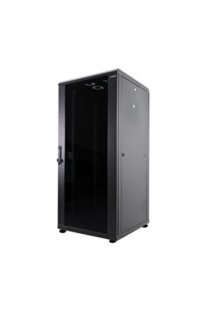 32u 800x800mm 19'' Dikili Tip Network Rack Kabinet Siyah 2 Yıl Üretici Garantili