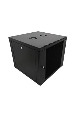 9u 19'' 600x600mm Duvar Tipi Kabinet Tek Gövdeli Siyah 2 Yıl Üretici Garantili