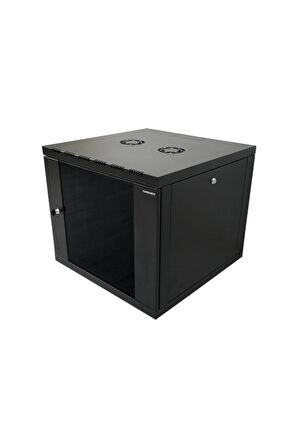 9u 19'' 600x560mm Duvar Tipi Kabinet Tek Gövdeli Siyah 2 Yıl Üretici Garantili