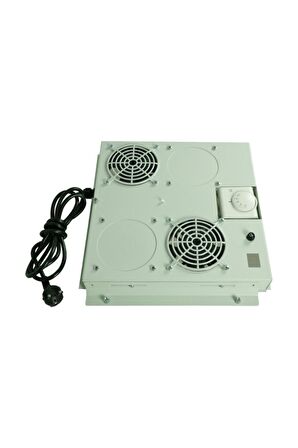 2'li Rack Kabinet Fan Modülü Termostatlı Ral 7035 Gri 2 Yıl Üretici Garantili