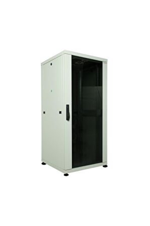26u 600x600mm 19'' Dikili Tip Network Rack Kabinet Gri 2 Yıl Üretici Garantili