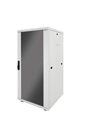 26u 600x600mm 19'' Dikili Tip Network Rack Kabinet Gri 2 Yıl Üretici Garantili